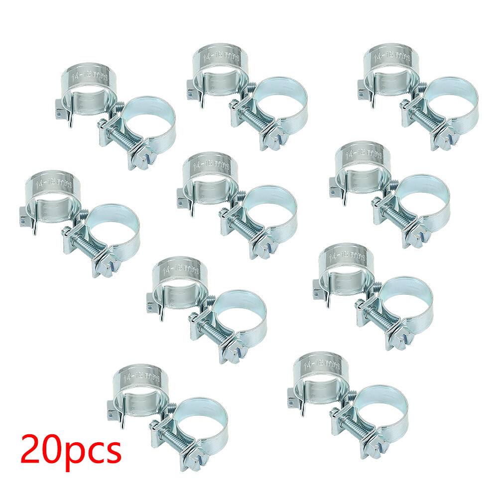 High Quality 20 Pack 3/8 Inch Fuel Injection Hose Clamp Auto Fuel Clamps
