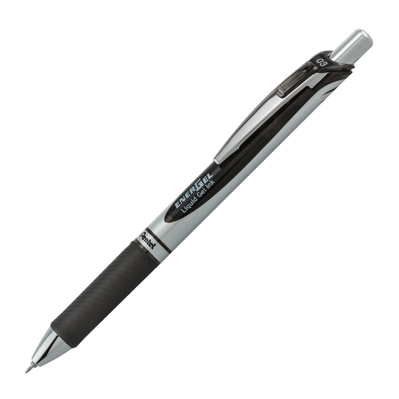 Pentel EnerGel RTX Retractable Liquid Gel Pen, 3 Count (Pack of 1), Black