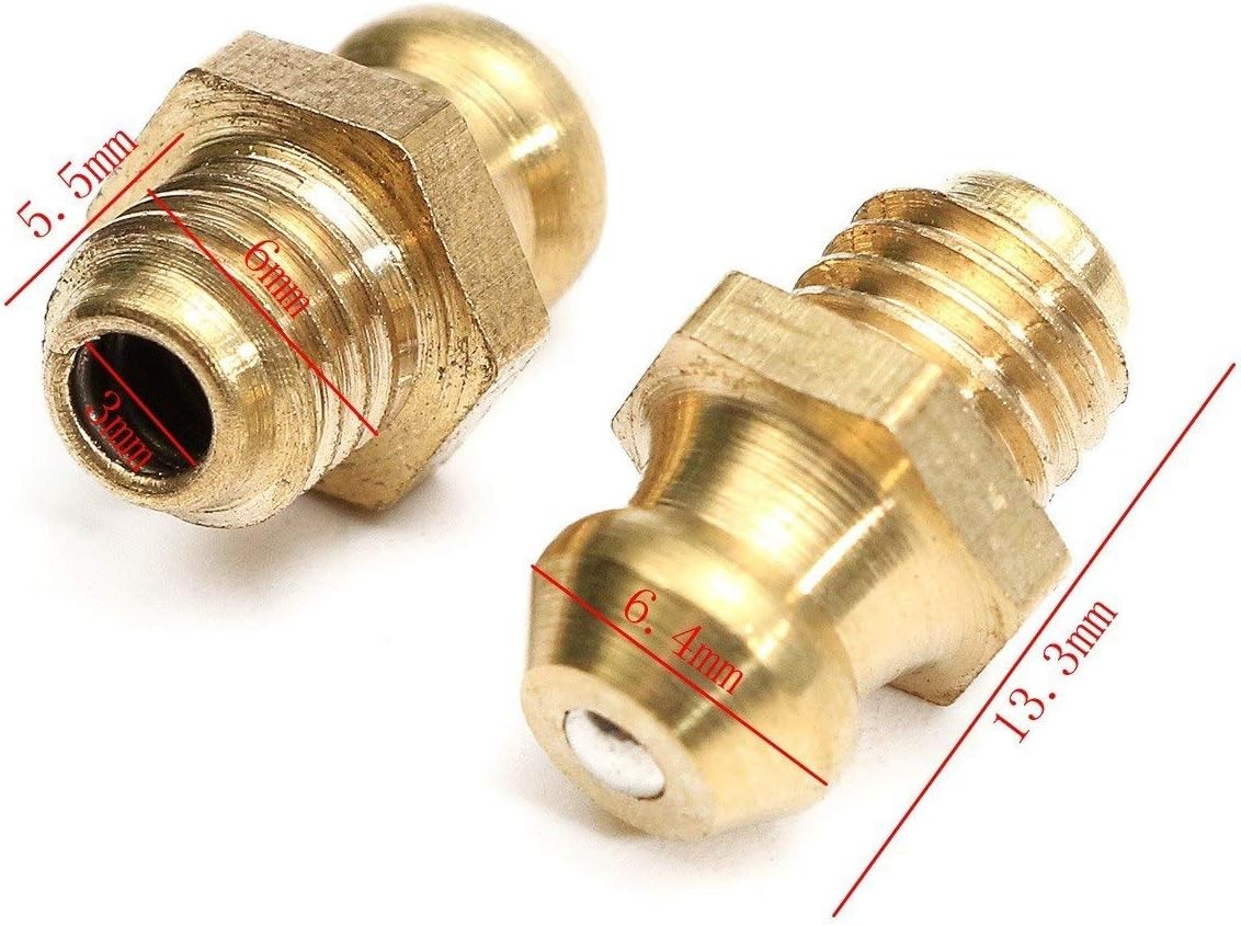 25 Pcs/Set 1/4-28 SAE-LT Copper Taper Thread Grease Zerk 1/4 inch,