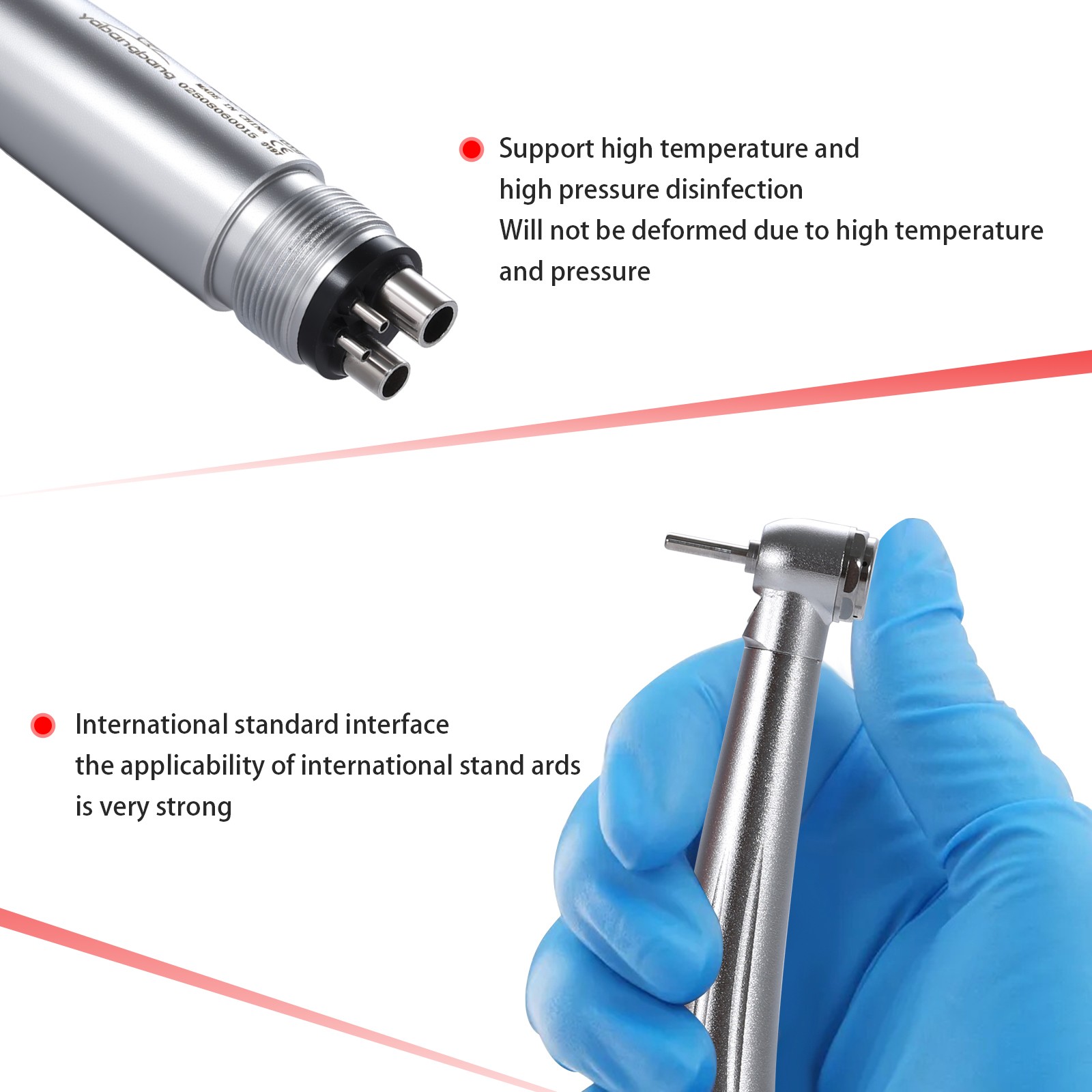 10* Yabangbang Dental High Speed Handpiece Push Turbine 4 Holes Fit NSK Pana Max