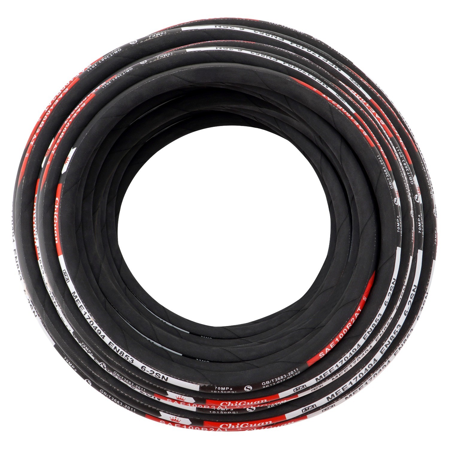33FT 1/4″ Hydraulic Hose w/ 16 Fittings (JIC Female & NPTF Male & JIC Female 90°