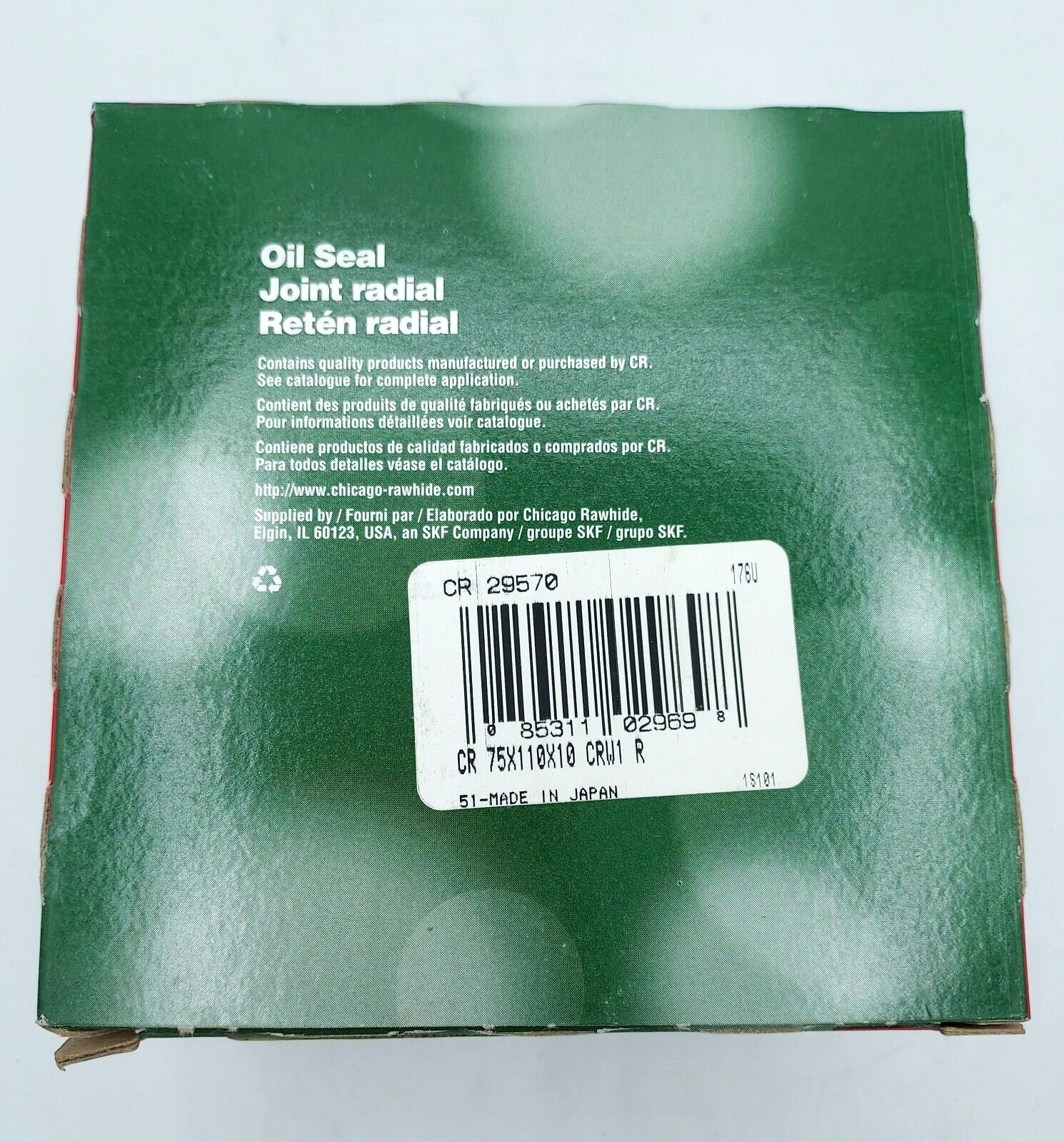 *3-PACK* SKF CR 29570 Join Radial Oil Seal 75x110x10 CRW1 *Packaging Varies*