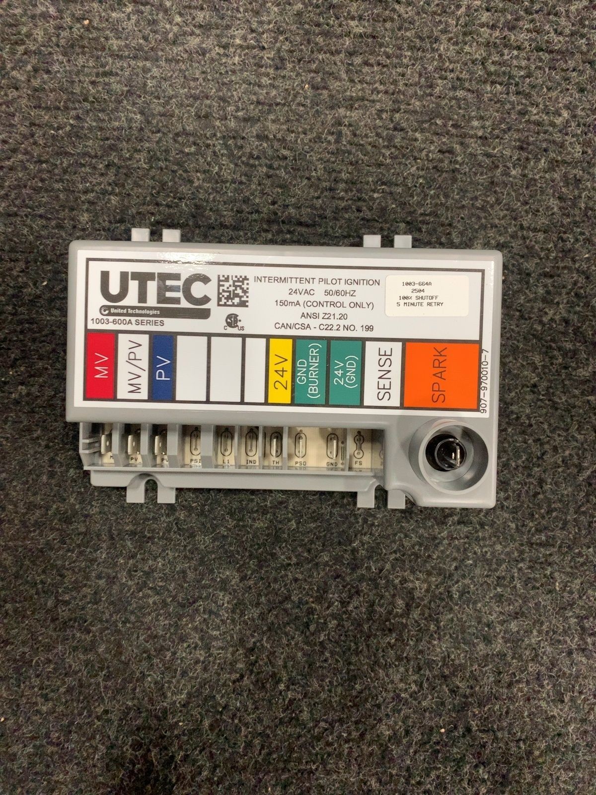 UTEC Series Intermittent Pilot Ignition Control 24VAC 50/60HZ 1003-600A