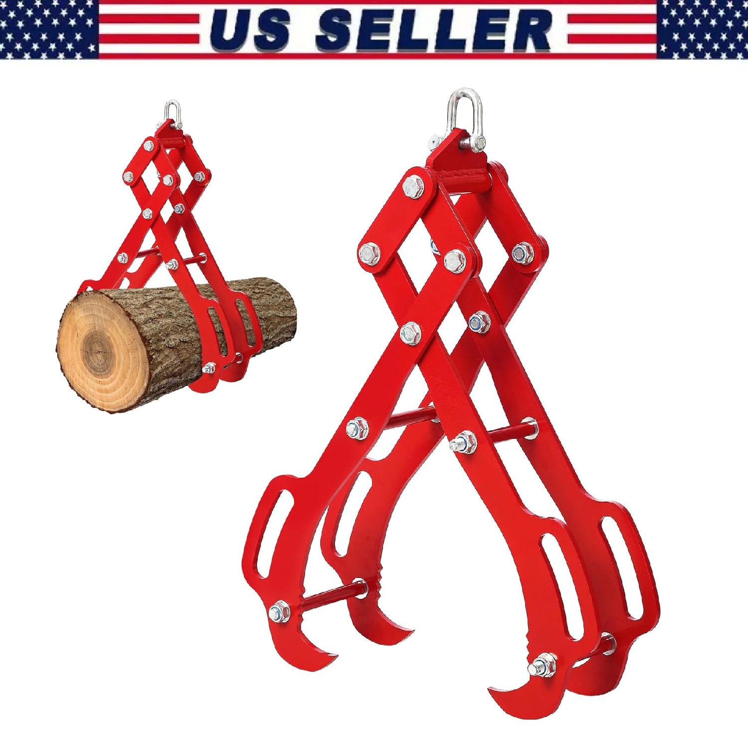 Log Lifting Tongs ,18″/28″/36″ 4-Claw Heavy-Duty Steel Log Grabber Logging Tongs