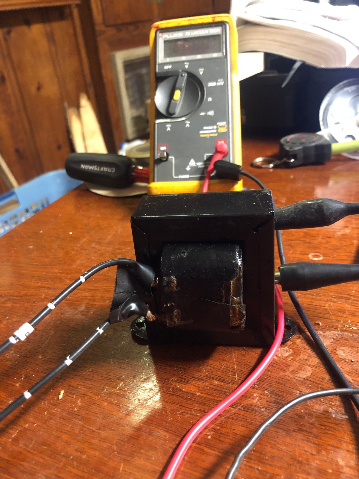 Signal Transformer 117Volts to 20 volts X 2 secondary , cleaned ,lookin good
