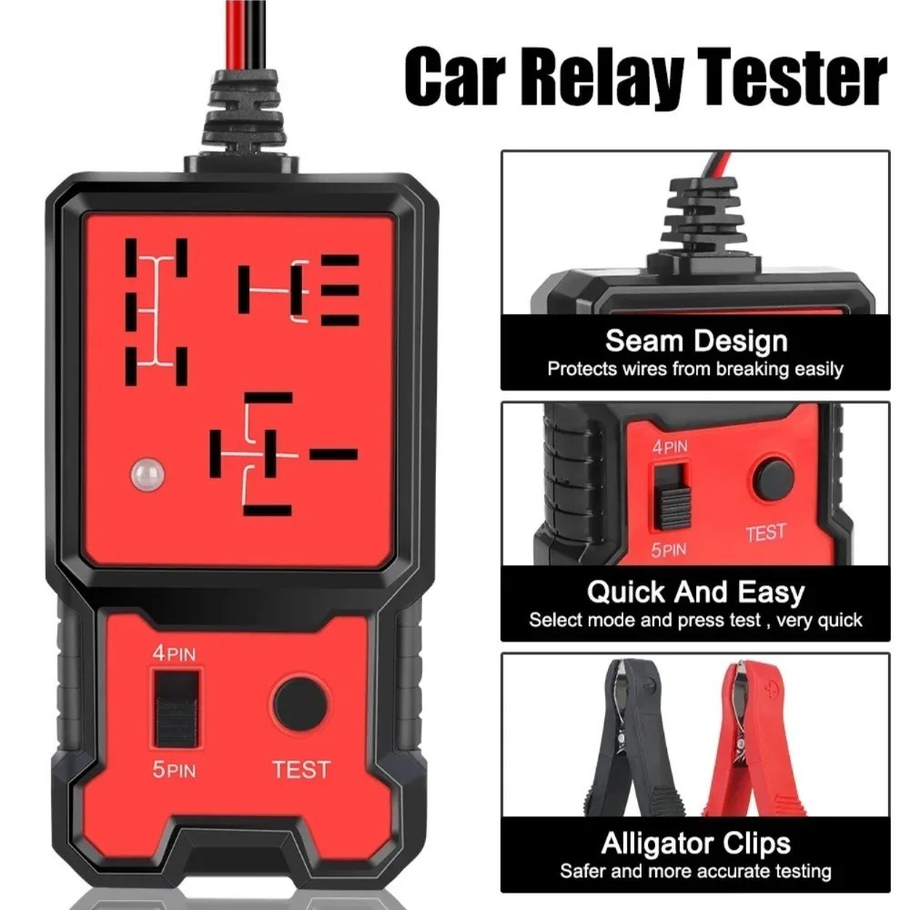 12V Automotive Relay Tester 4/5 Pin LED Car Diagnostic Relay Testing Tool