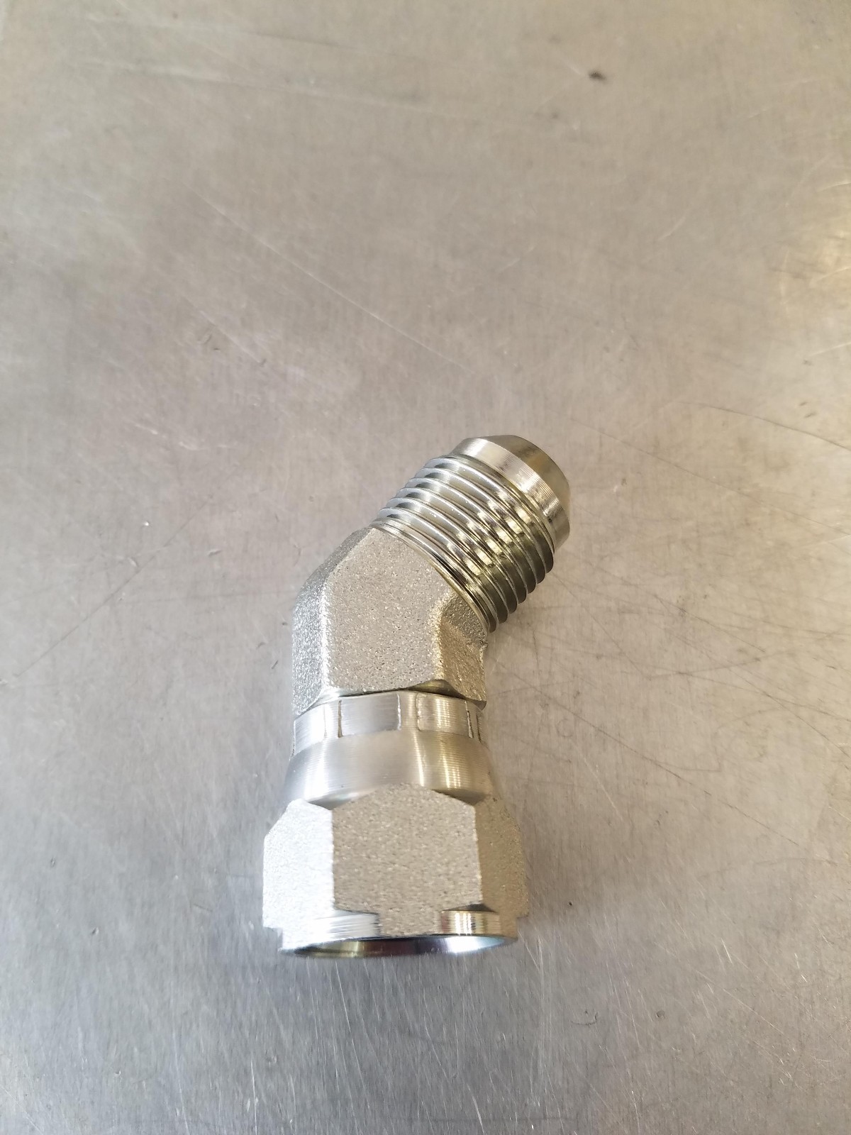 6502-08-08 1/2″ Male JIC X 1/2″ Female JIC 45 Degree Swivel Adapter Fitting