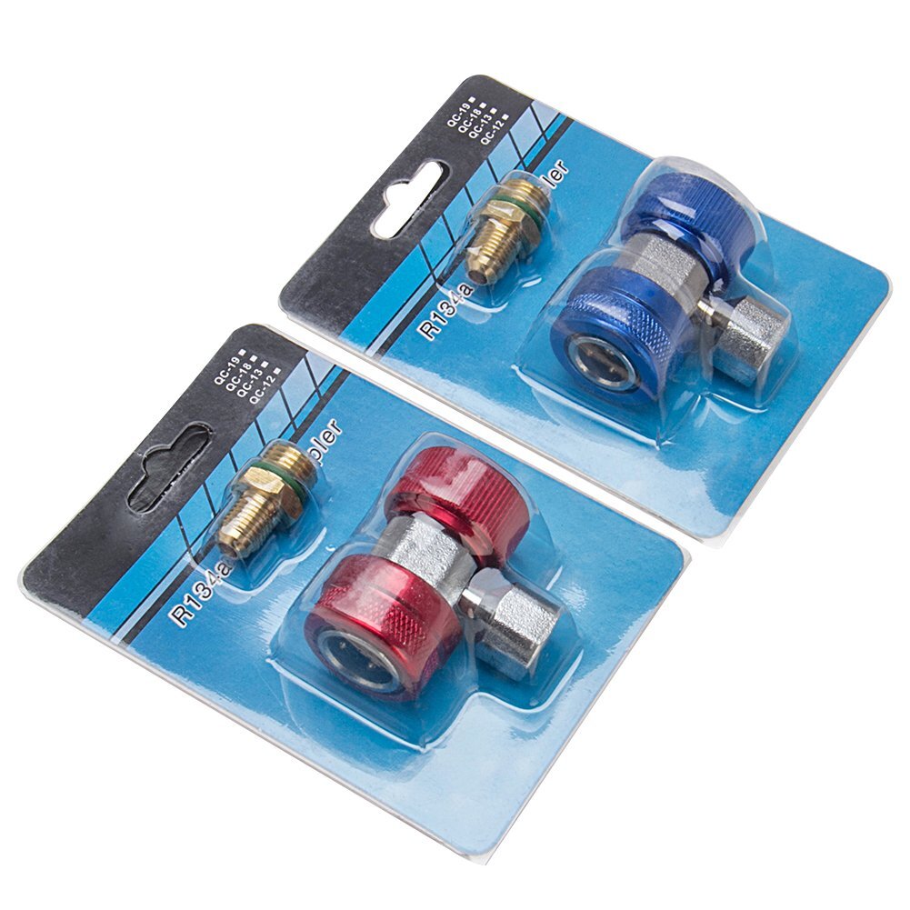 2PACK Quick Connector Adapter Coupler Auto A/C Manifold Gauge Low/High HVAC