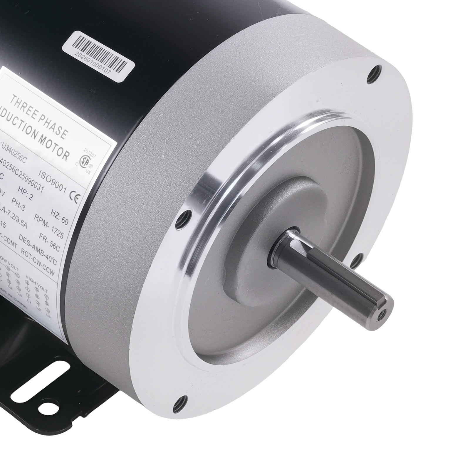 2 HP Electric Motor Three Phase 56C Frame TEFC 208-230/460 Volt 5/8″ Shaft