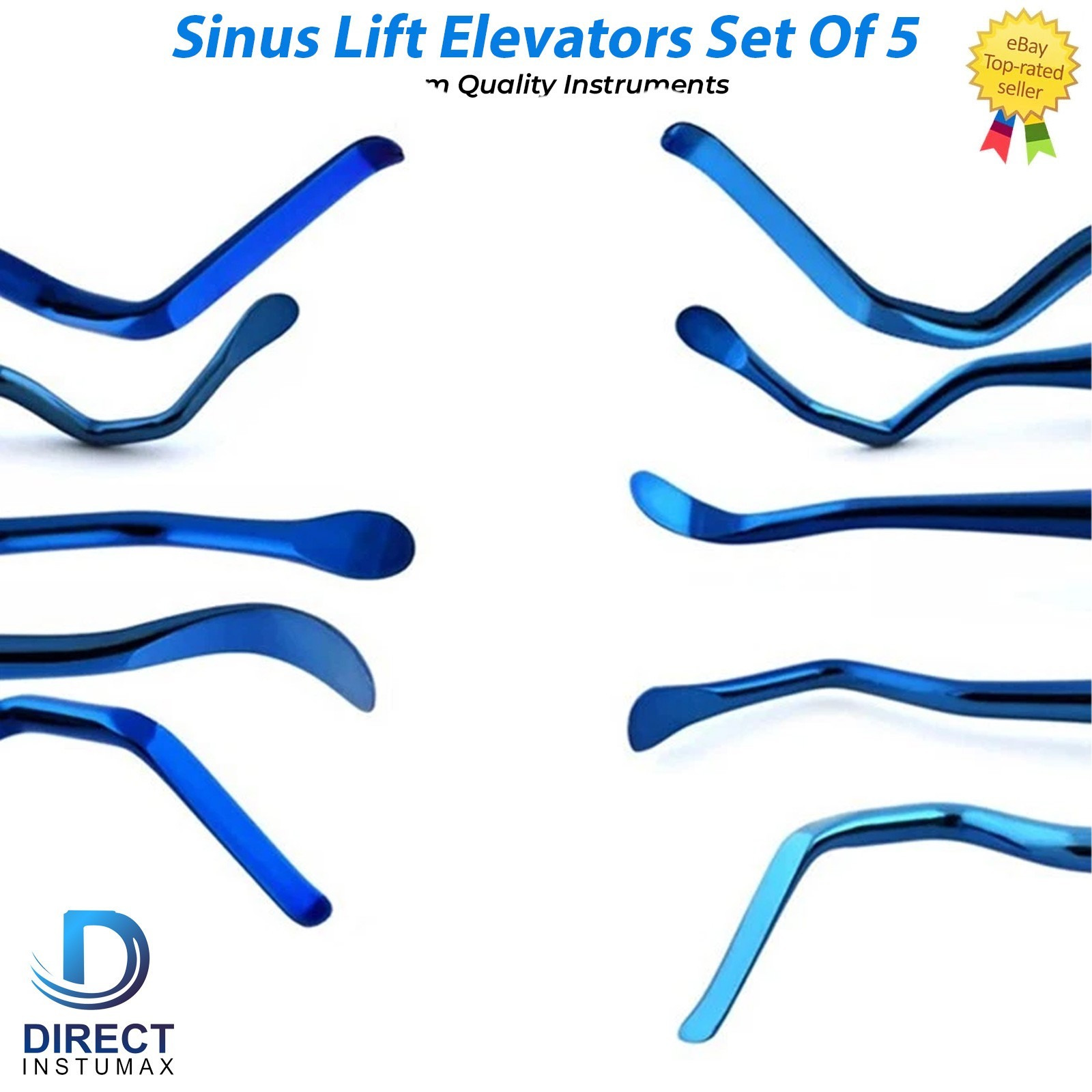 Sinus Dental Instruments Sinus Lift Instruments 5 Pcs Blue Coated Tips INSTUMAX®