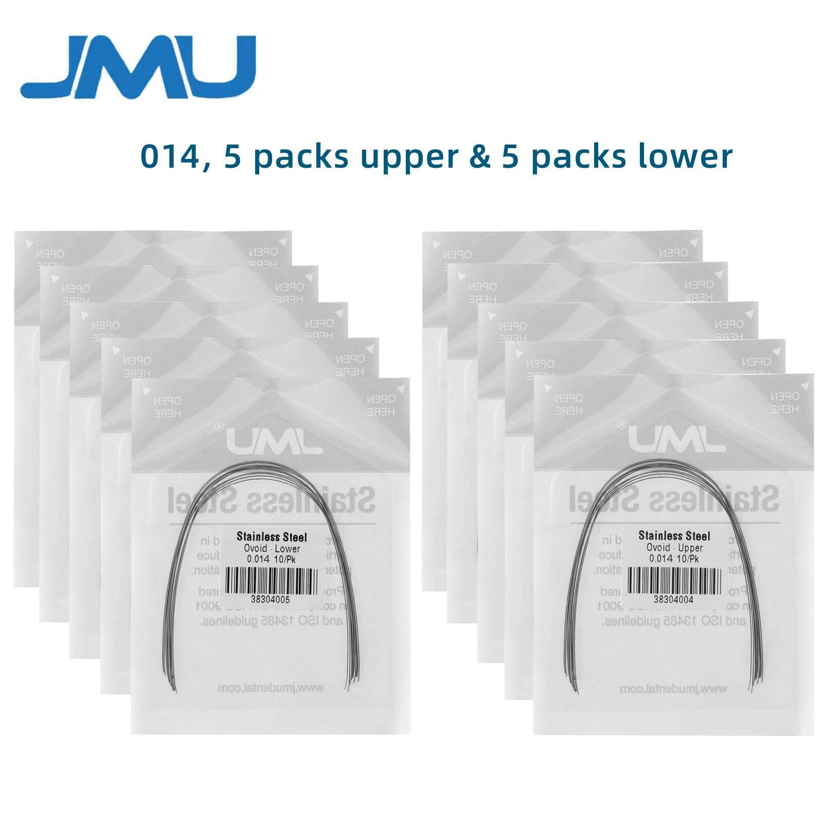 100pcs Dental Orthodontic NITI Arch Wires Ovoid Super Elastic Wire and Brackets