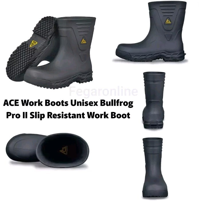 ACE 64133 Work Boots Unisex Bullfrog Pro II Slip Resistant Men 4 / Women 6