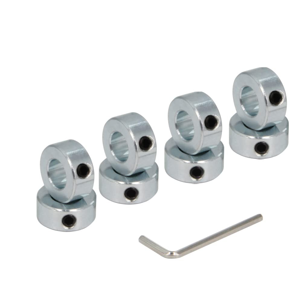 8pcs 1/2″ Bore Shaft Collar Lock Collar Zinc Plated Solid Steel with Set Screw