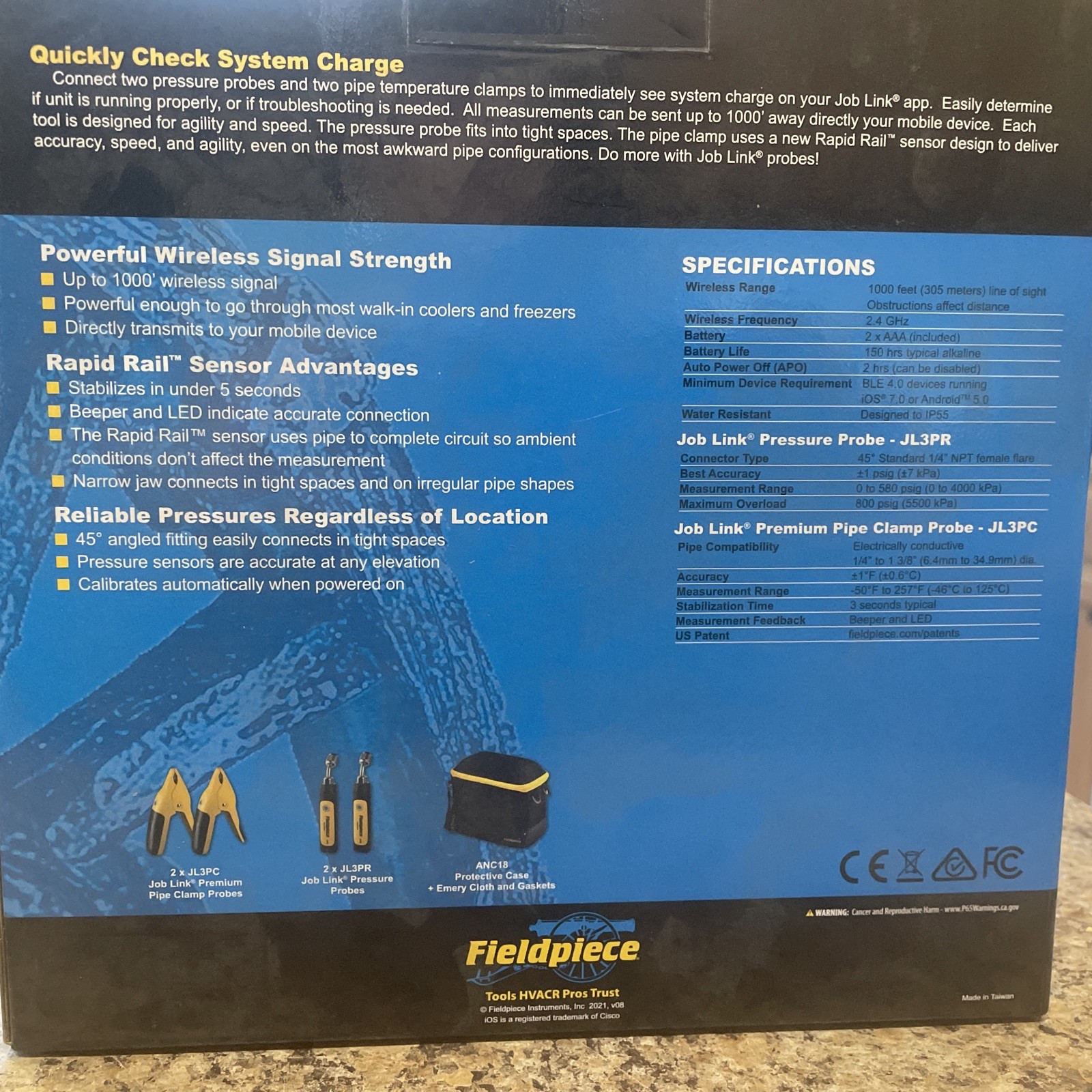 Fieldpiece Job Link Probes Wireless Charge Test Kit – JL3KR4