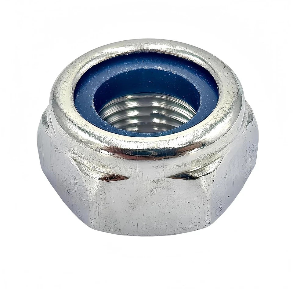 20Pcs M10 X 1.25Mm Nylon Insert Hex Lock Nuts, 304 Stainless Steel Locknuts,Silv