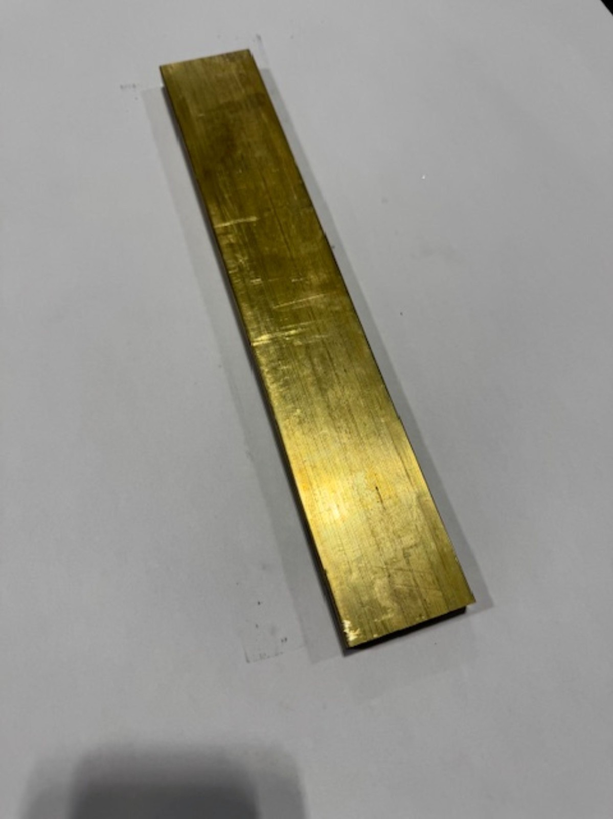 1/2″ x 2″ C360 Brass Flat Bar x 4″ Long, Half Hard, Free Cutting, Mill Stock