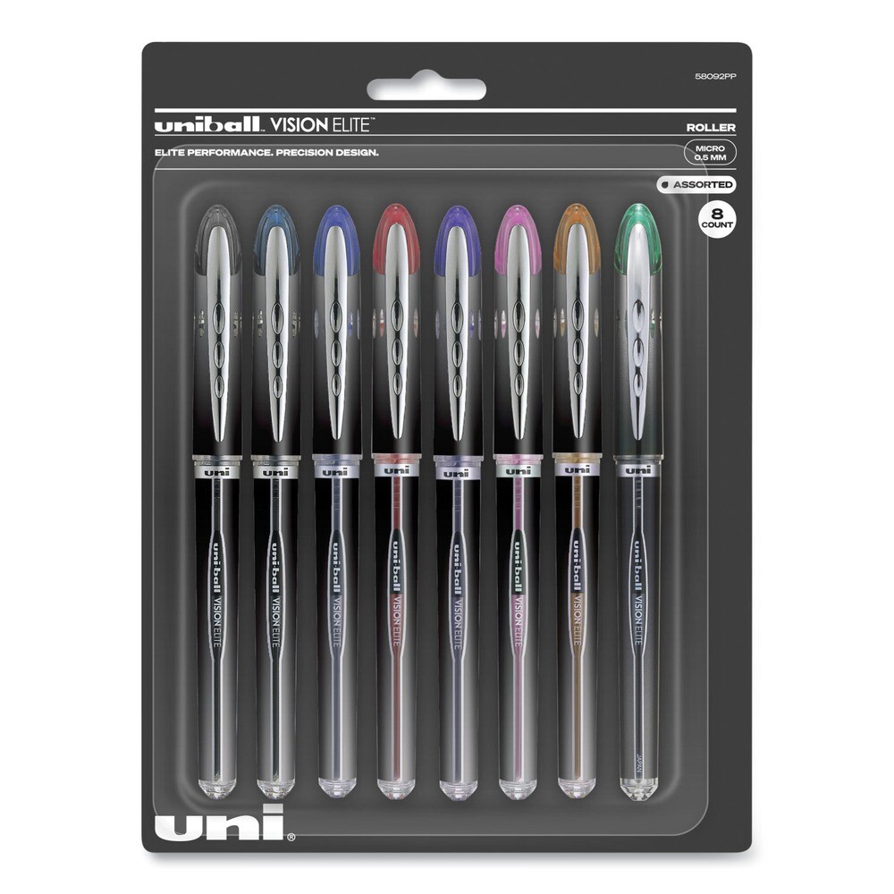 uni-ball 58092PP Gel Pen – Assorted Ink and Barrel Colors/Fine (8-Piece/Set) New