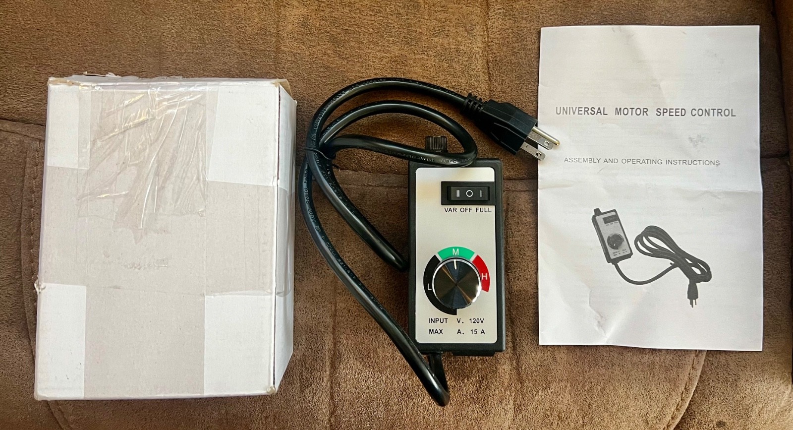munirater – Variable Speed Control – AC 120V – 1500W – 15 Amp – Router Fan Motor