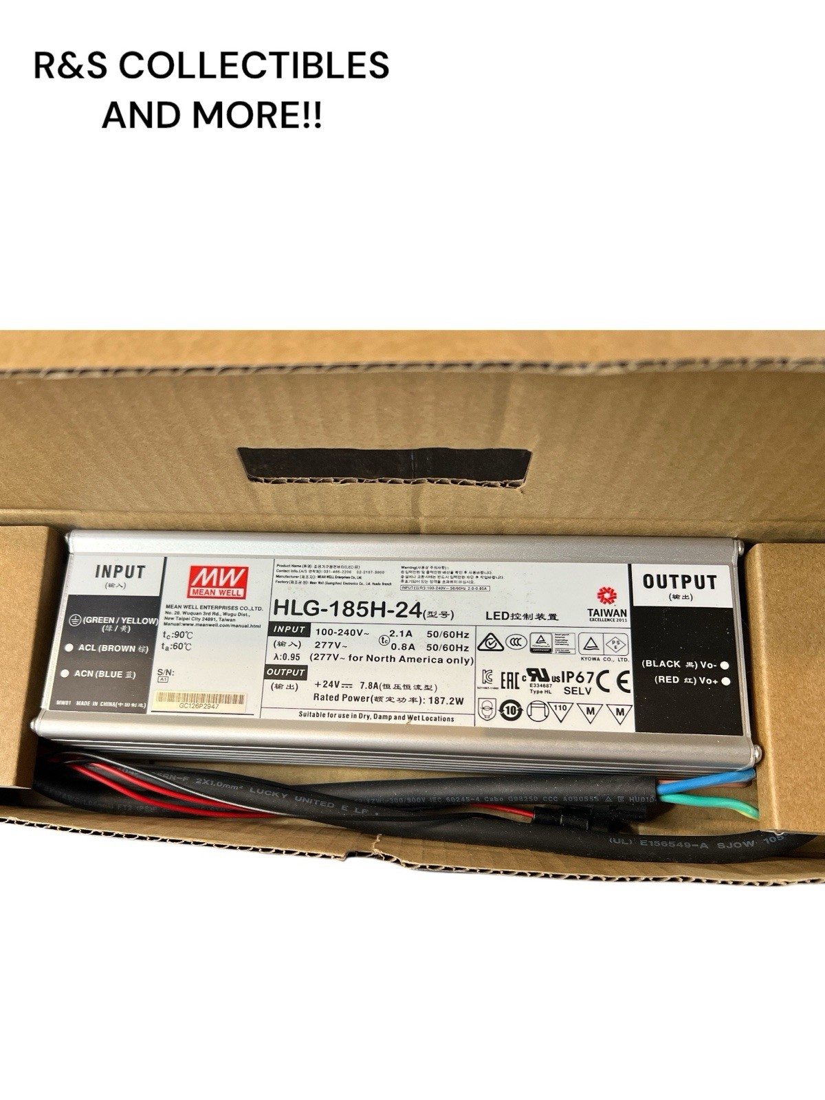 MEAN WELL HLG-185H-24 185H 24V 7.8A POWER SUPPLY NEW WITH BOX