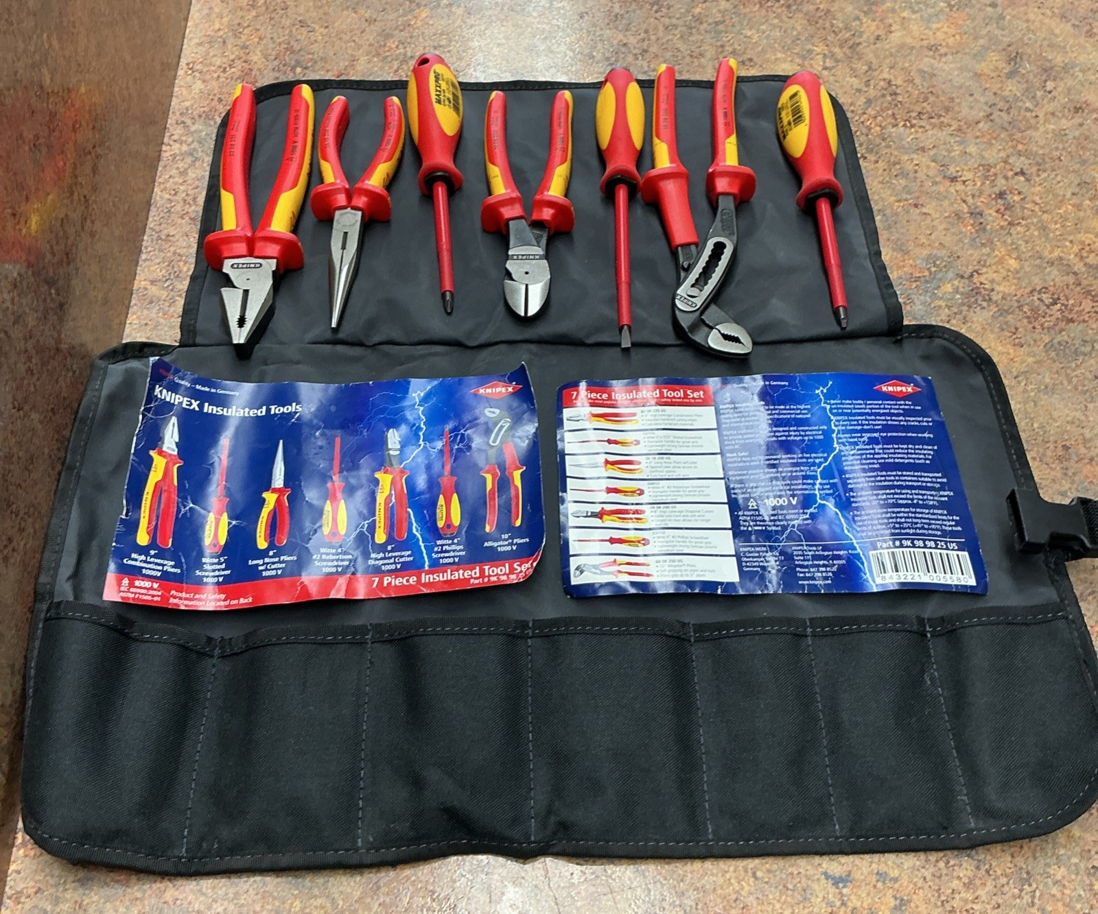 Knipex 1000-Volt Insulatted Tool Set (7-Piece) Used