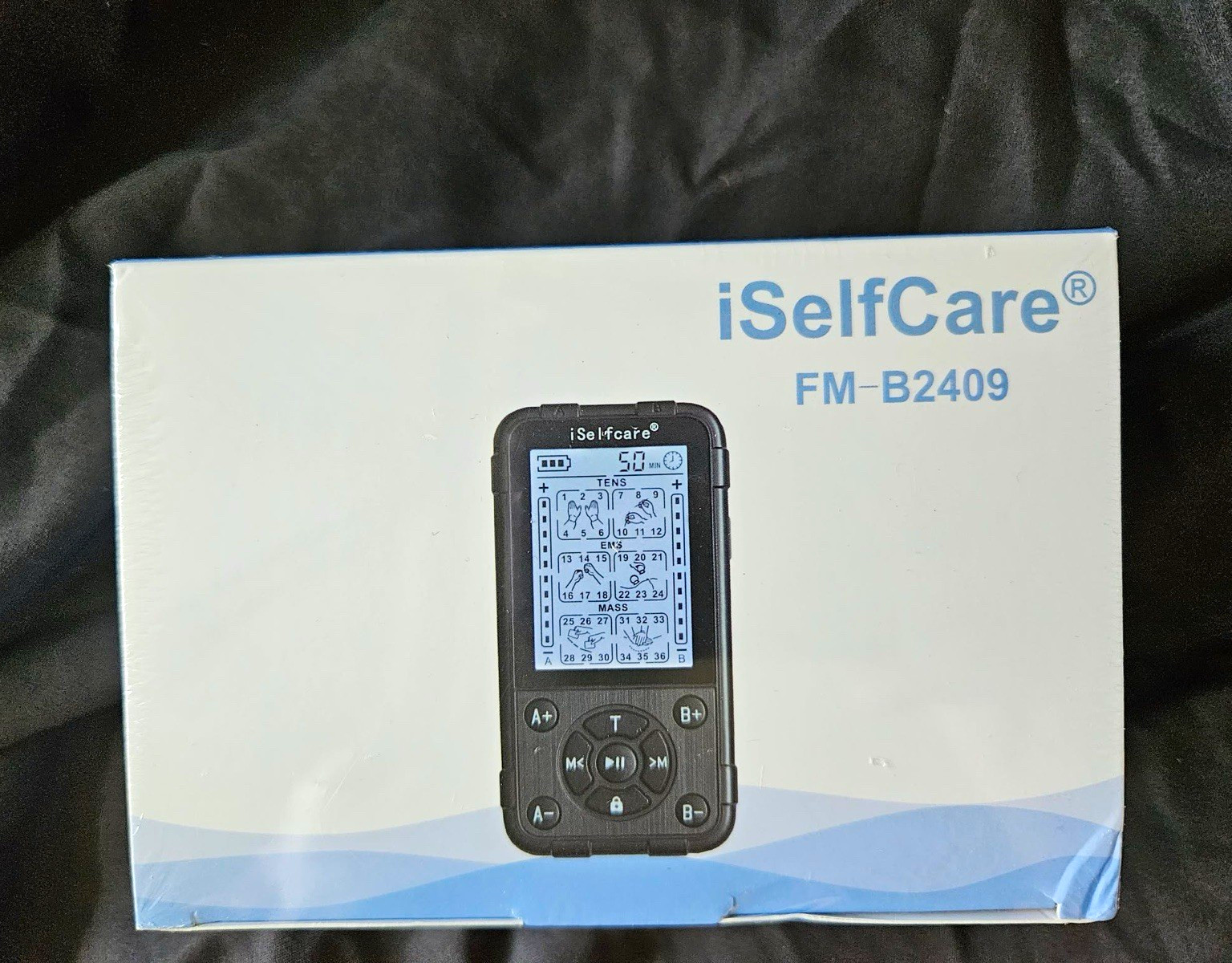 iSelfCare TENS/EMS Unit FM-B2409 2-Channel Handheld Physical Rehab