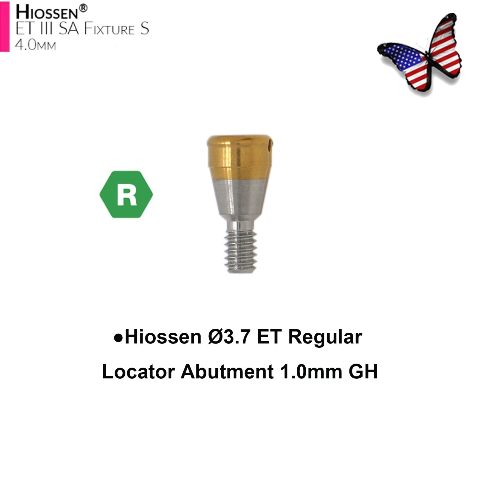 US Locator Overdenture Abutment & Male Cap Inserts Kit for Hiossen R/M Platform