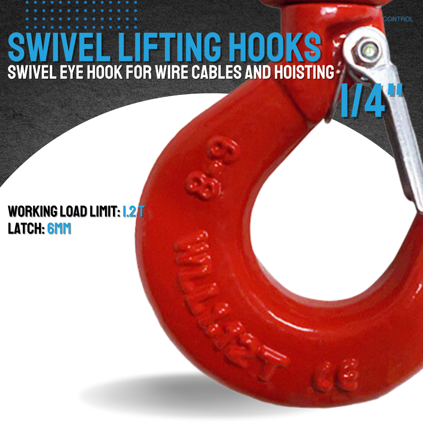 G80 Heavy Duty 1.2T – 5T Swivel Lifting Hook w/ Latch for Lifting Hoist Rigging