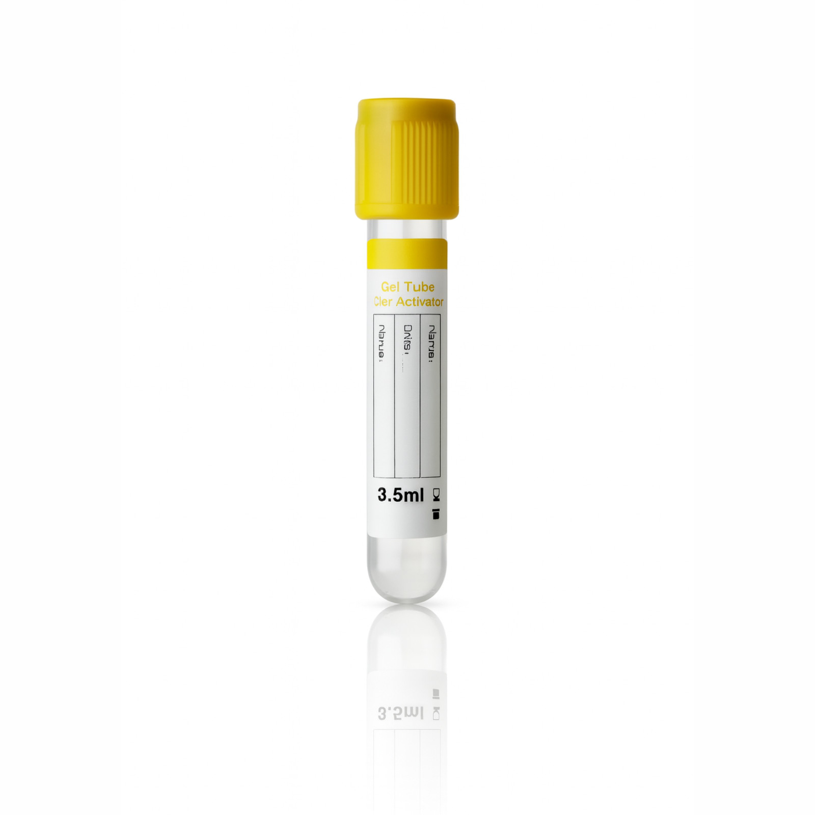 Vacuum Gel Tubes Serum Separator Tube 3.5 mL, SST, Yellow Top Glass, 30207