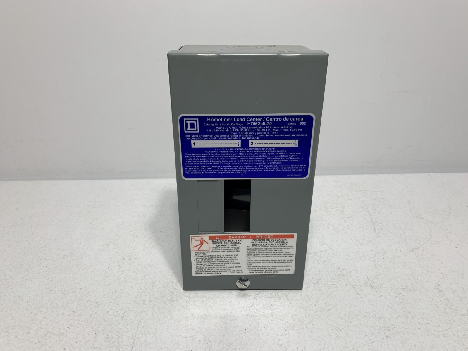 Square D HOM24L70S Circuit Breaker Load Center 240V 50/60 Hz 70 Amp