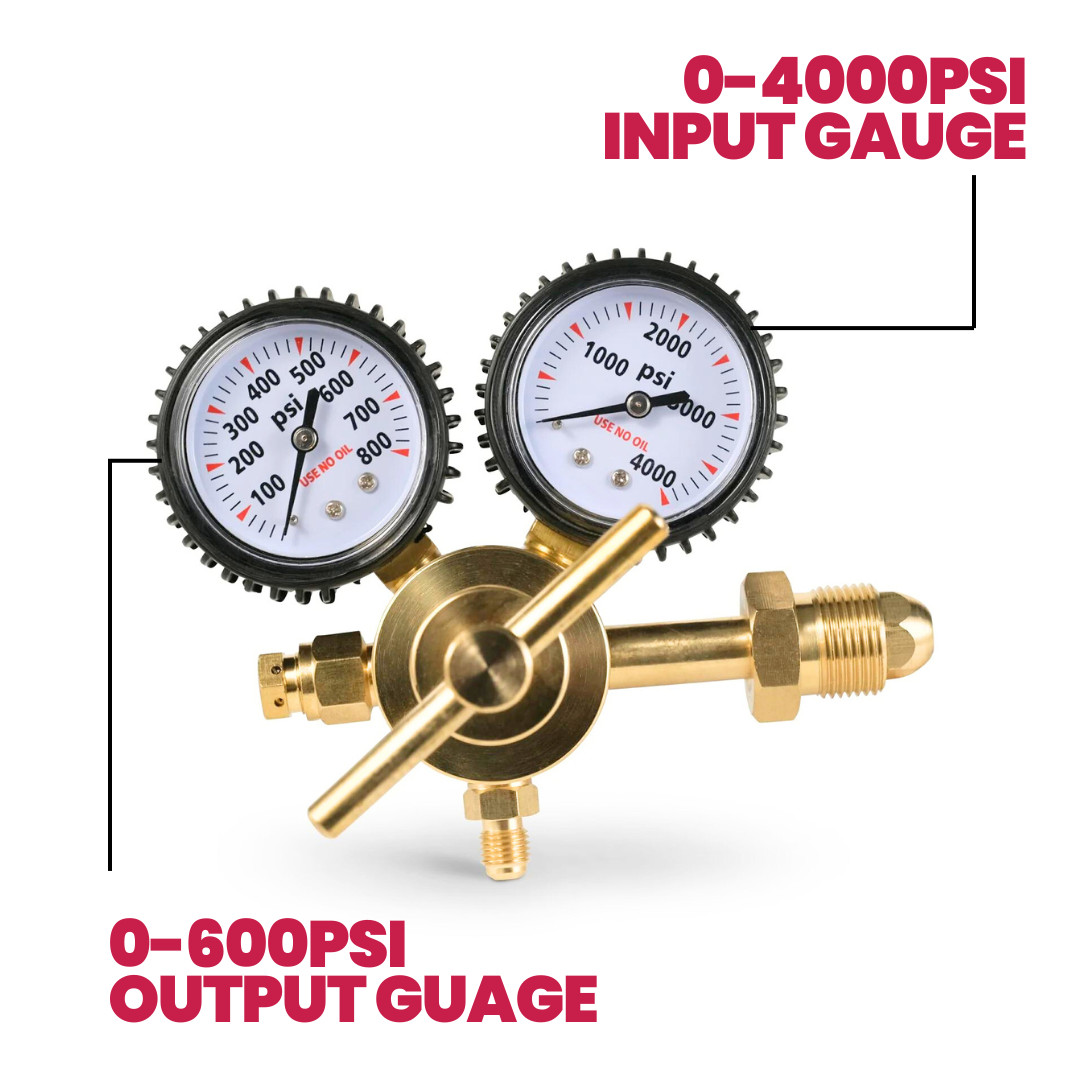 SPARC Nitrogen Pressure Regulator 0-600PSI CGA580 Inlet, 1/4″ Flare Output
