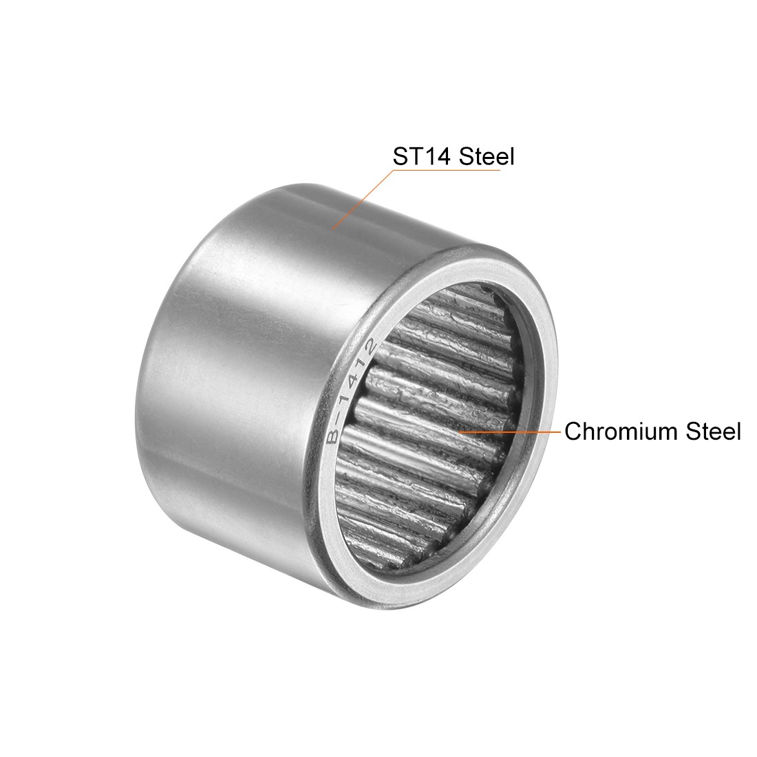 2x B1412 Needle Roller Bearings 7/8″ x 1-1/8″ x 3/4″ Full Complement Drawn Cup