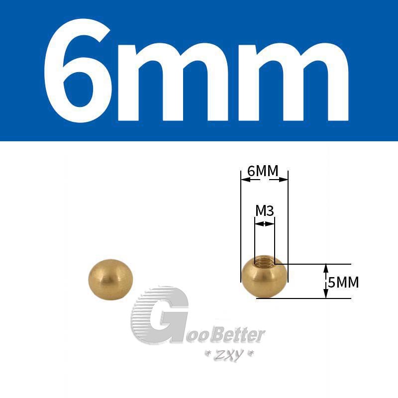 Brass Ball Bearing Ø 6 mm – Ø 25 mm With Threaded M3 M4 M5 M6 M8 M10 M12