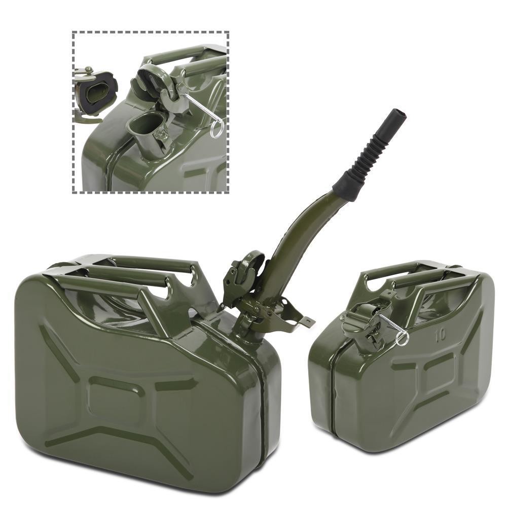 2.6 Gallon Fuel Can Backup Steel Tank Fuel Gas Gasoline Can with Pouring Spout