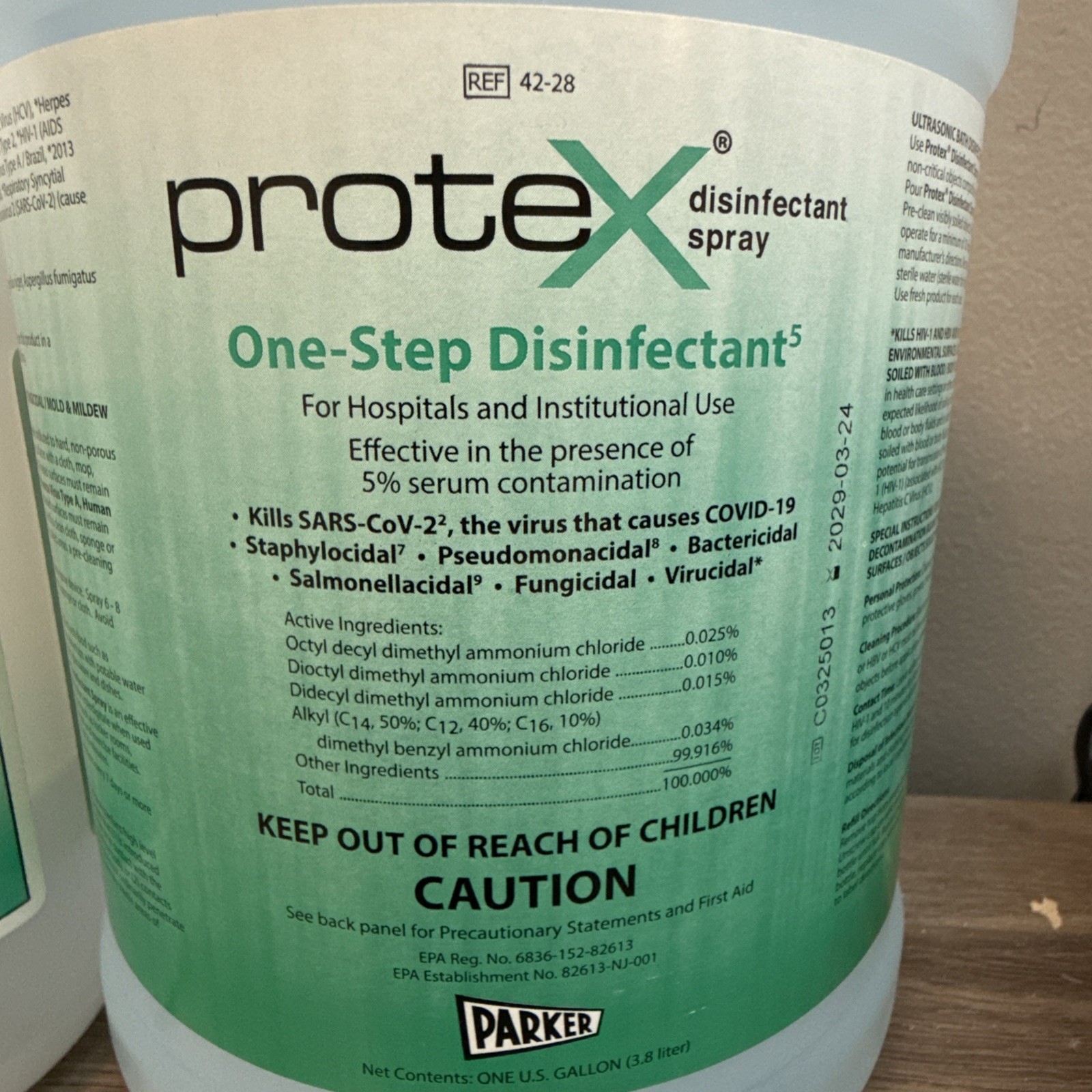 QTY=1 GALLON: Protex Disinfectant Spray C0322012 2026-03-08
