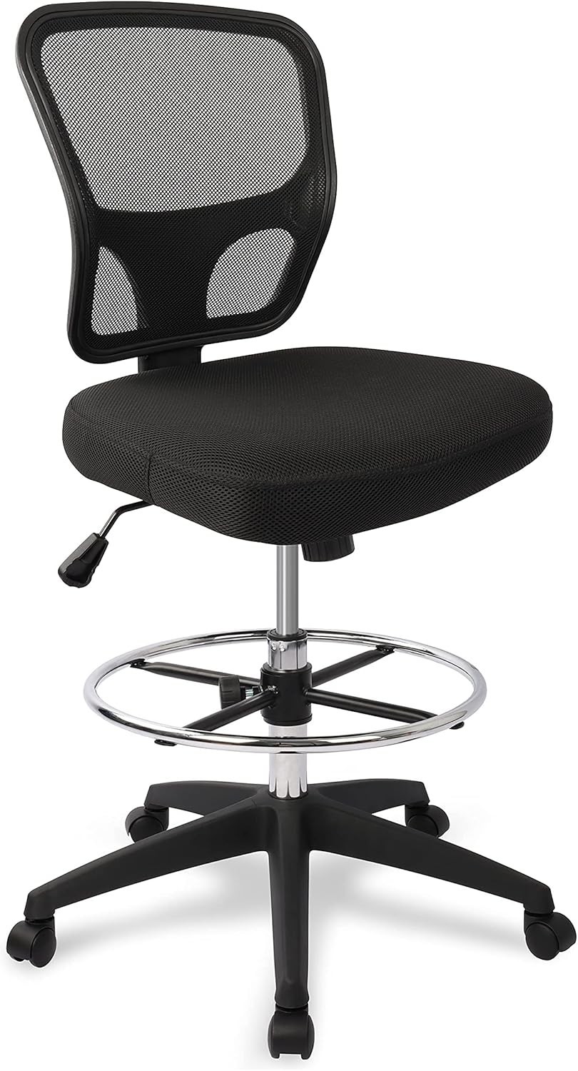 Hylone Adjustable High Back Office Chair – Ergonomic Drawing Stool in Black