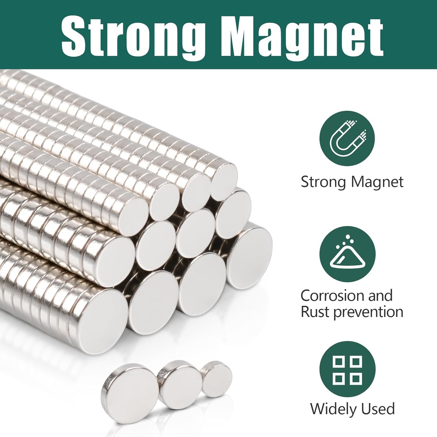 330 Pcs Small Neodymium Disc Magnets Strong, 3 Different Mini Size Round Rare Ea