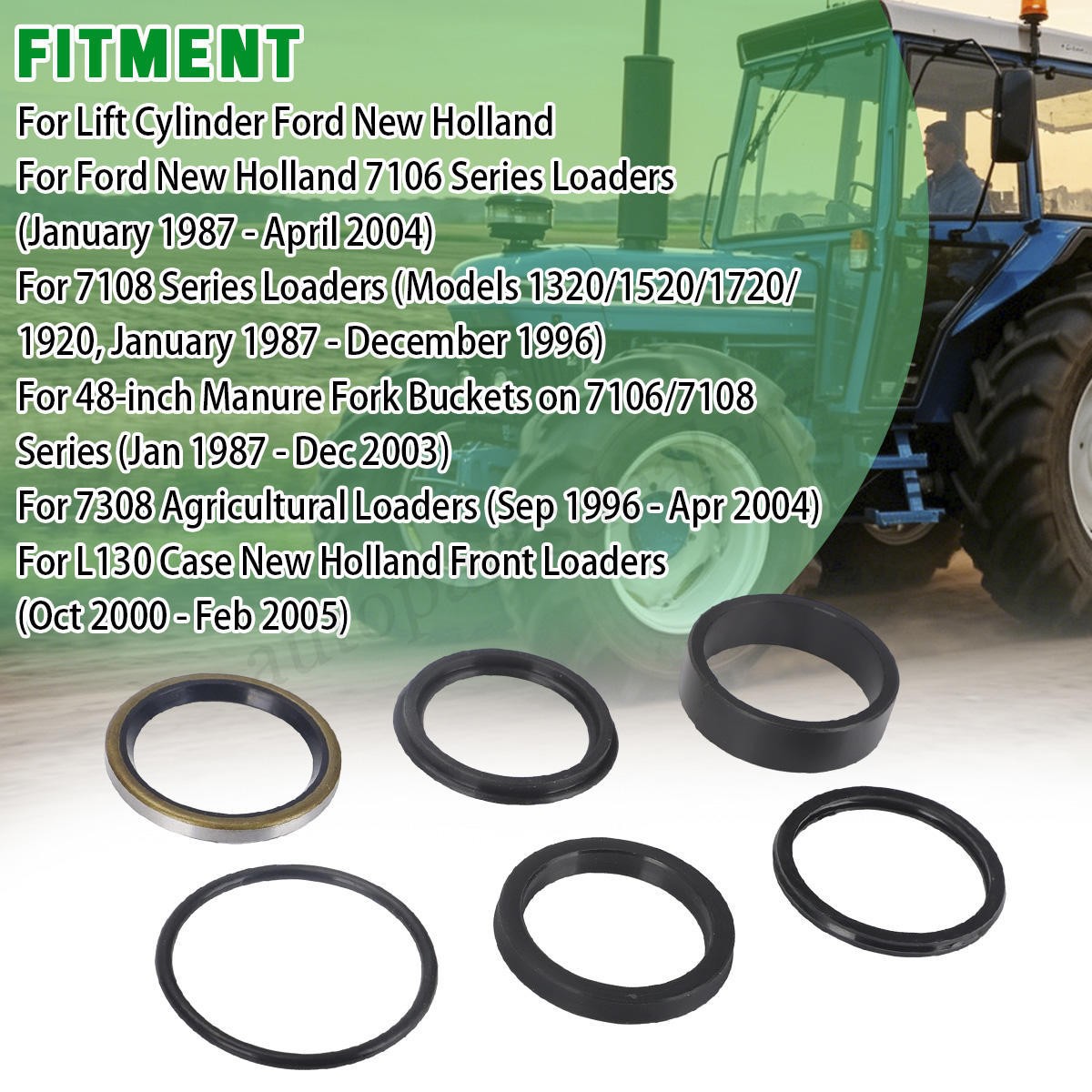 Lift Cylinder Seal Repair Kit for Ford New Holland 7106 7108 7308 & CASE IH L130