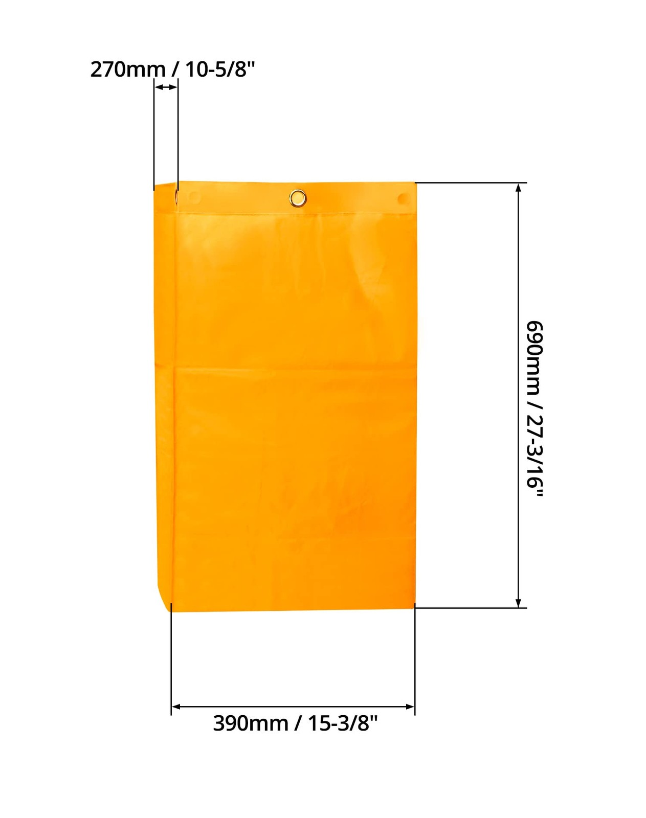 QWORK Janitorial Cart Bag, 24 Gallon Waterproof Large Capacity 2 pcs, Yellow
