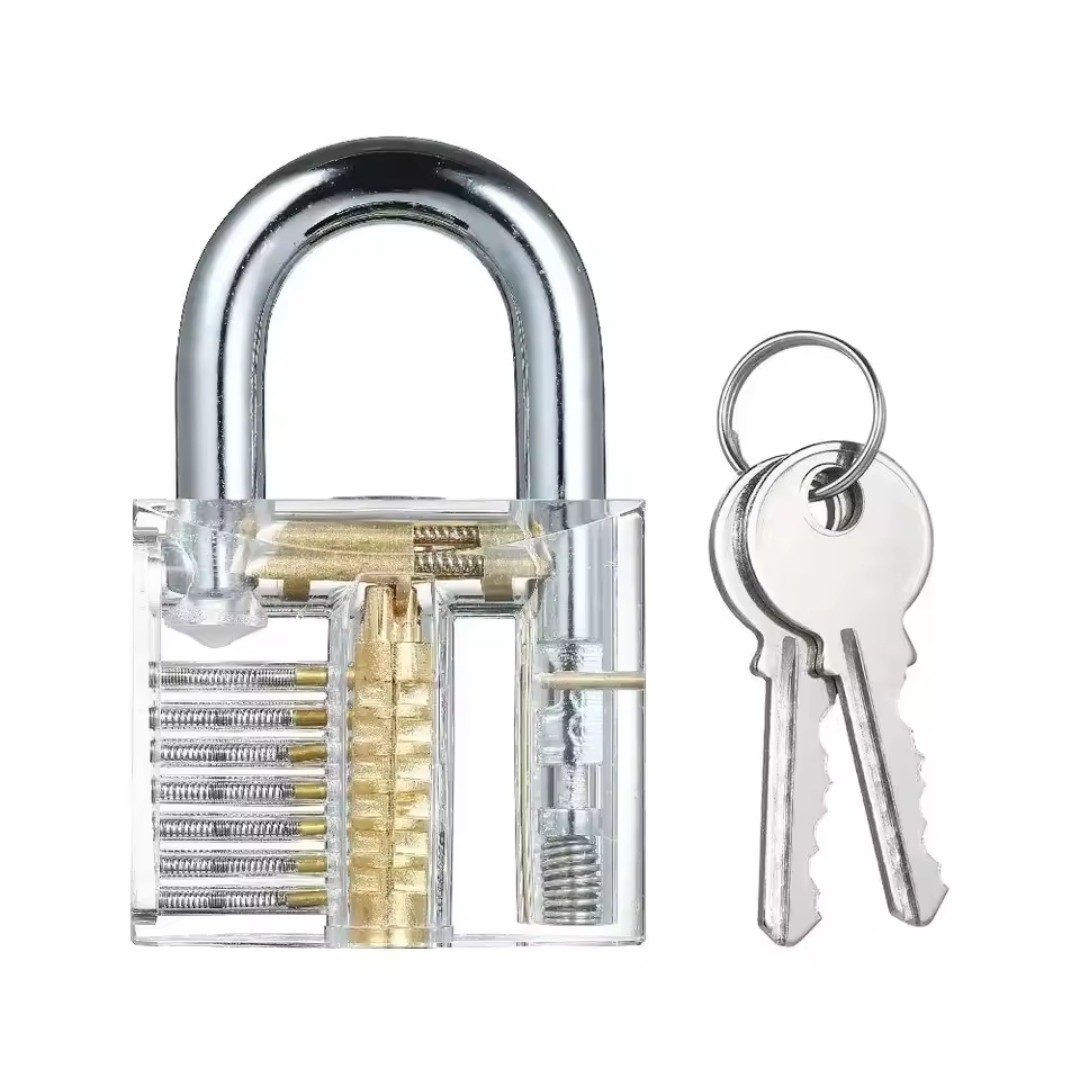 Locksmith Transparent Locks Pick Visible Cutaway Mini Practice View Padlock Hasp