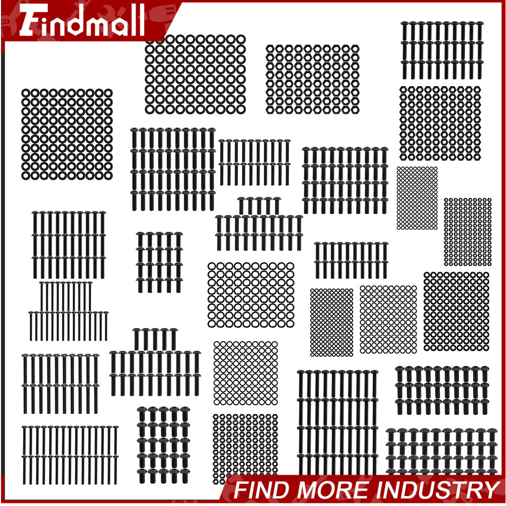Findmall 1840pcs M2-M5 Alloy Steel Metric Hex Button Head Cap Bolts And Nuts Kit