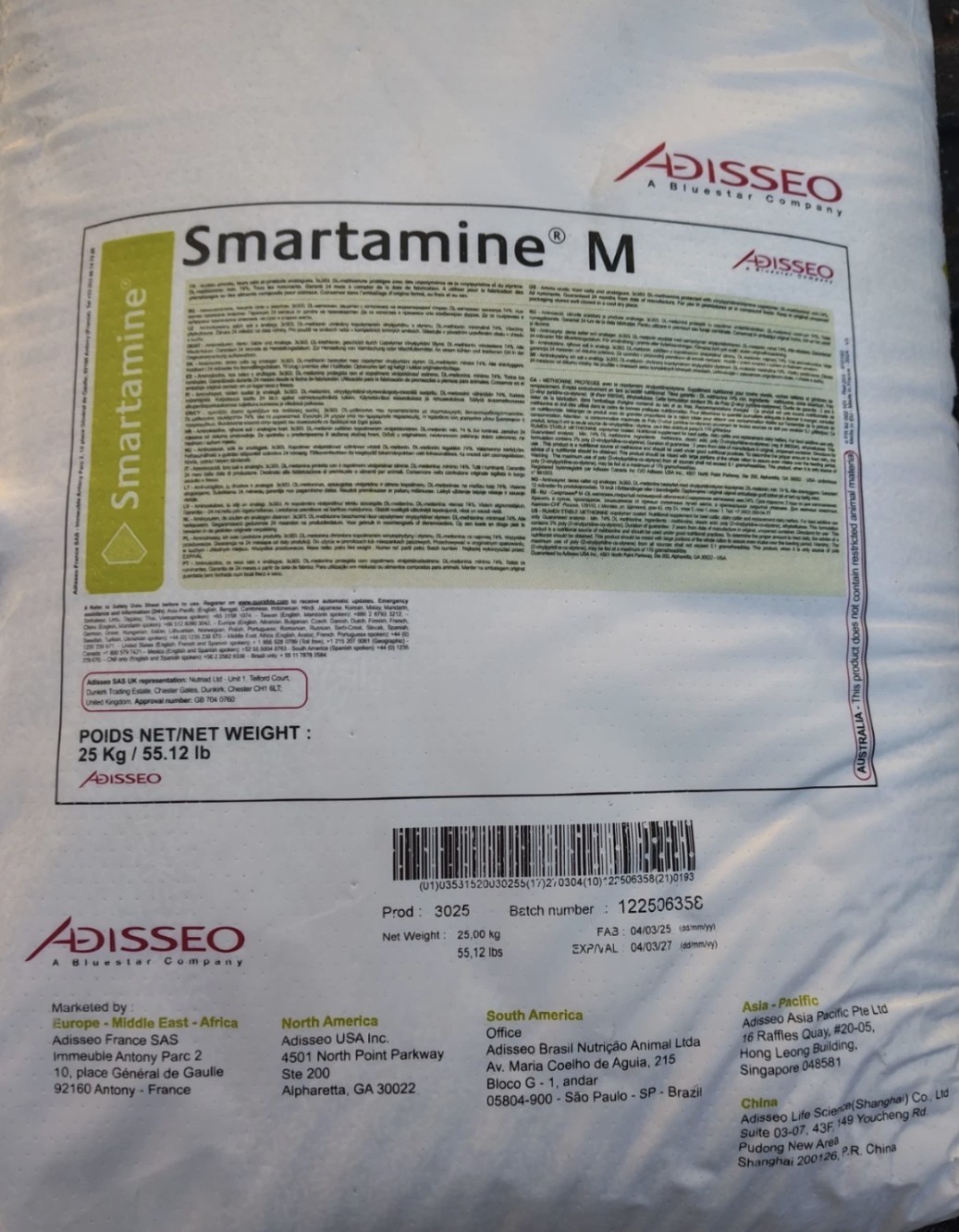 Adisseo Smartamine M Rumen-Protected Methionine Dairy Cattle Supplement 55.1 LB