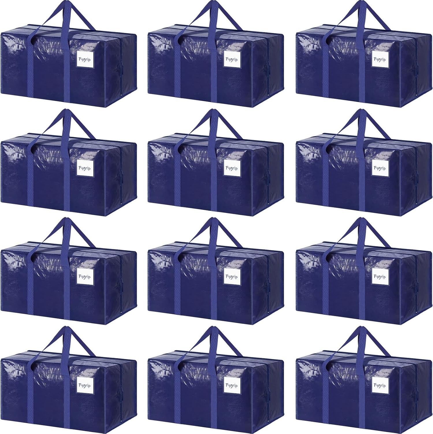 6 Pack Extra Heavy Duty Large Moving Bags with Strong Zipper, Dark Blue |…