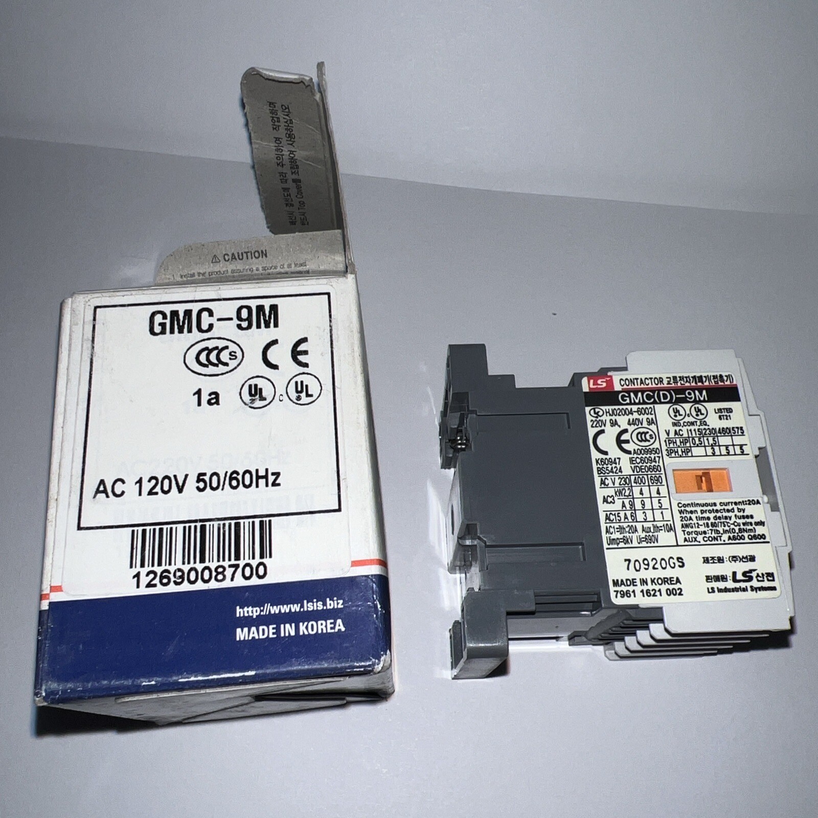 NEW GENUINE LS MEC GMC-9M 1A Contactor AC 120V 50/60HZ GMC(D)-9M