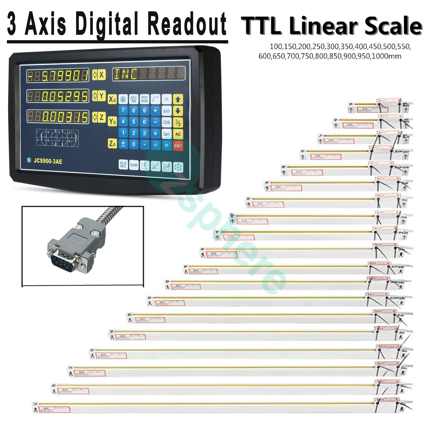 3 Axis DRO Digital Readout Linear Scale For Milling Lathe Machine High Precision