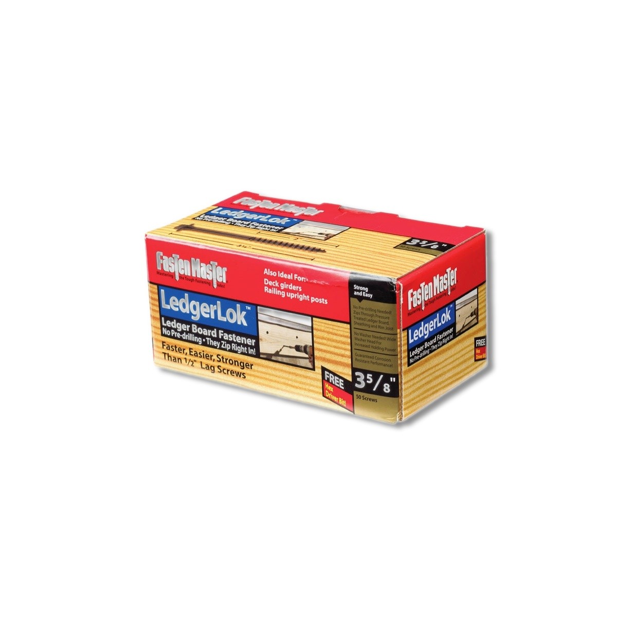 FastenMaster LedgerLok No 3 X 3-5/8 in Hex Washer Head Screws 50 pk FMLL358-50