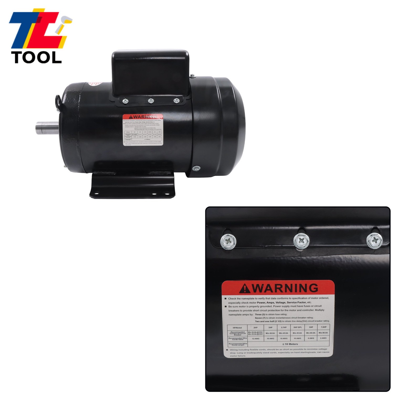 Farm Duty 3HP Motor 1800 RPM TEFC 184T 1 Phase 208/230V 60Hz Reversible