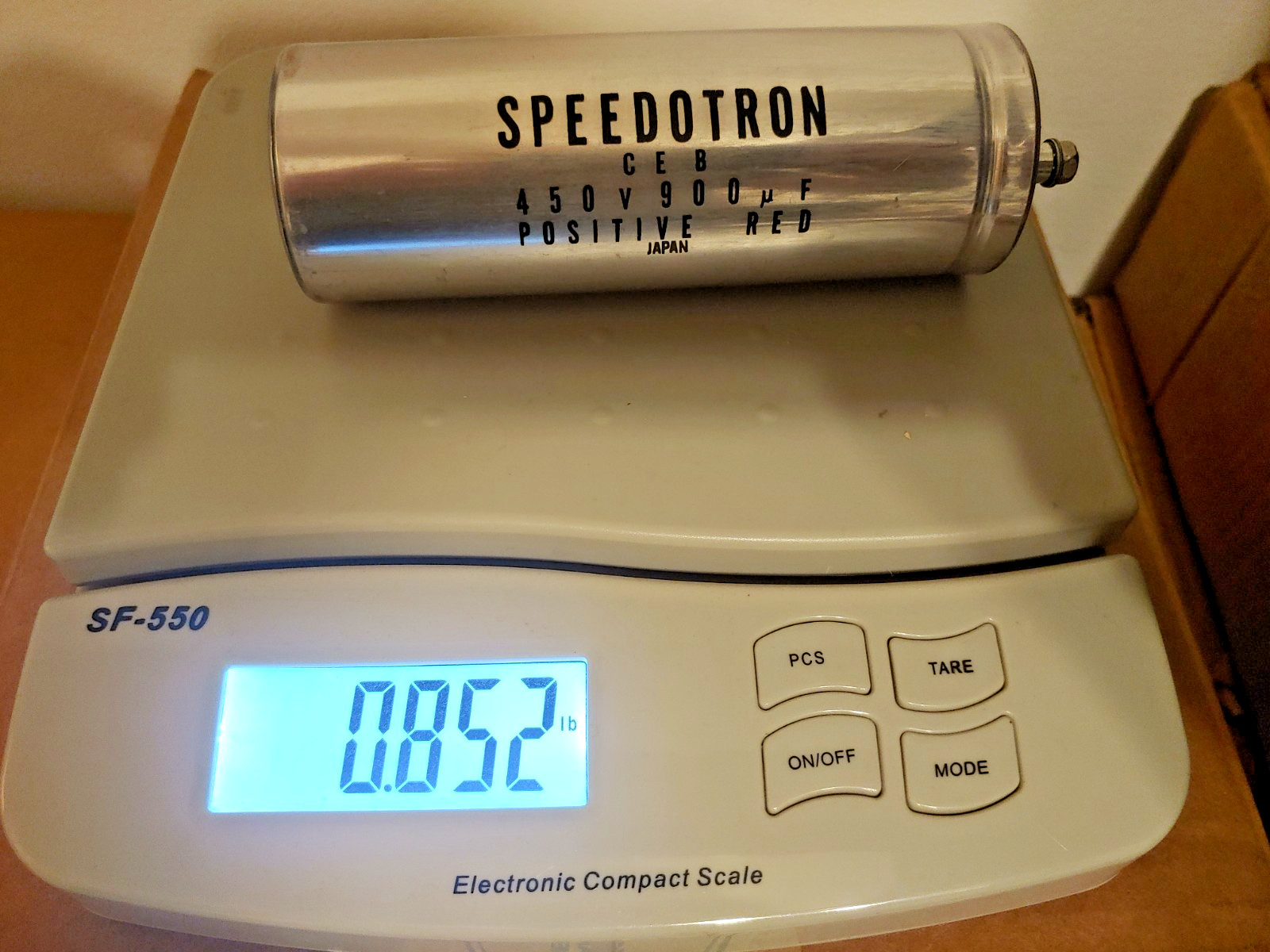 900uF 450V CE B Large Can Electrolytic Capacitor, 6inX2in .85lb Made in Japan