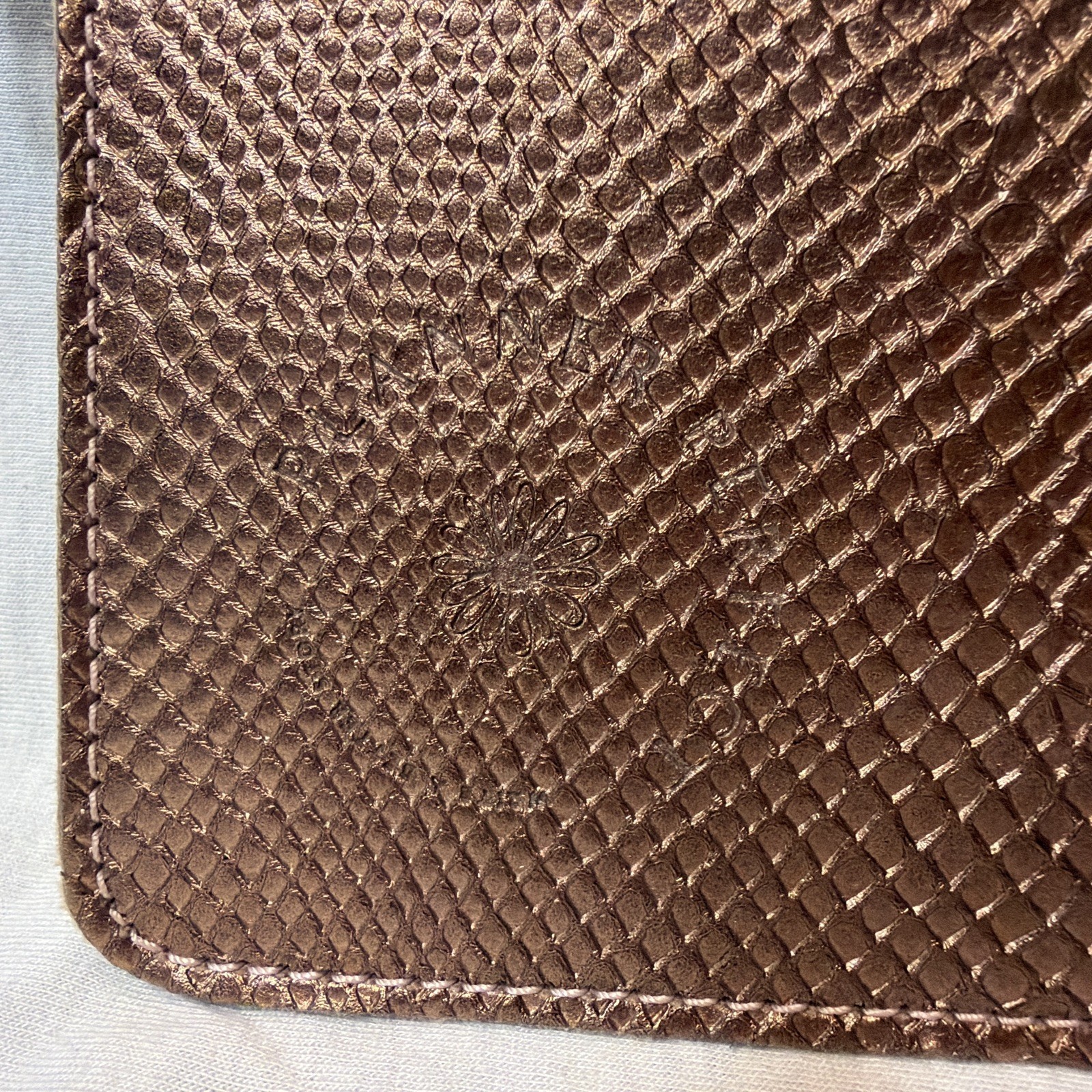 Planner Perfect Brand Traveler’s Notebook – Metallic Rose Gold Snakeskin Texture