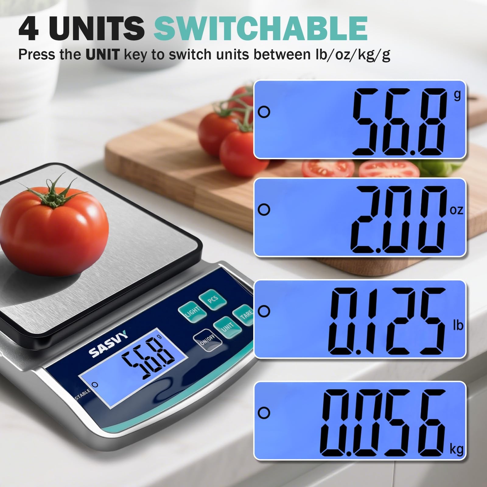 Digital Lab Scale 5000g x 0.1g oz/lb/g/kg Precision Electronic Scientific Sca…