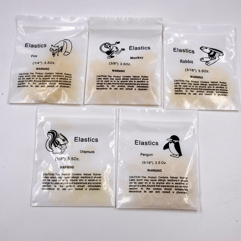 100 Pcs/Bag Dental Elastics Ligature Ties Latex Braces Orthodontic Rubber Bands